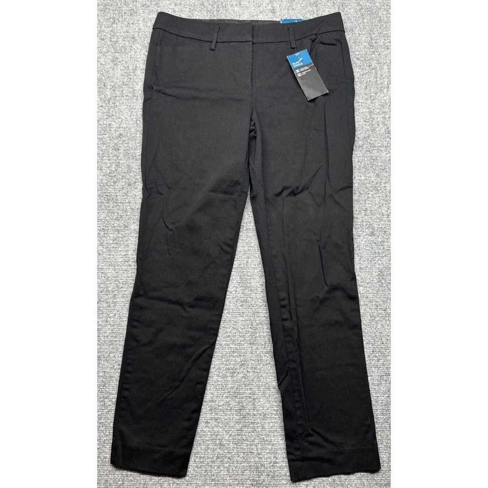 Worthington Slim Ankle Pants Womens 4 Black Mid Rise Pockets Cotton New